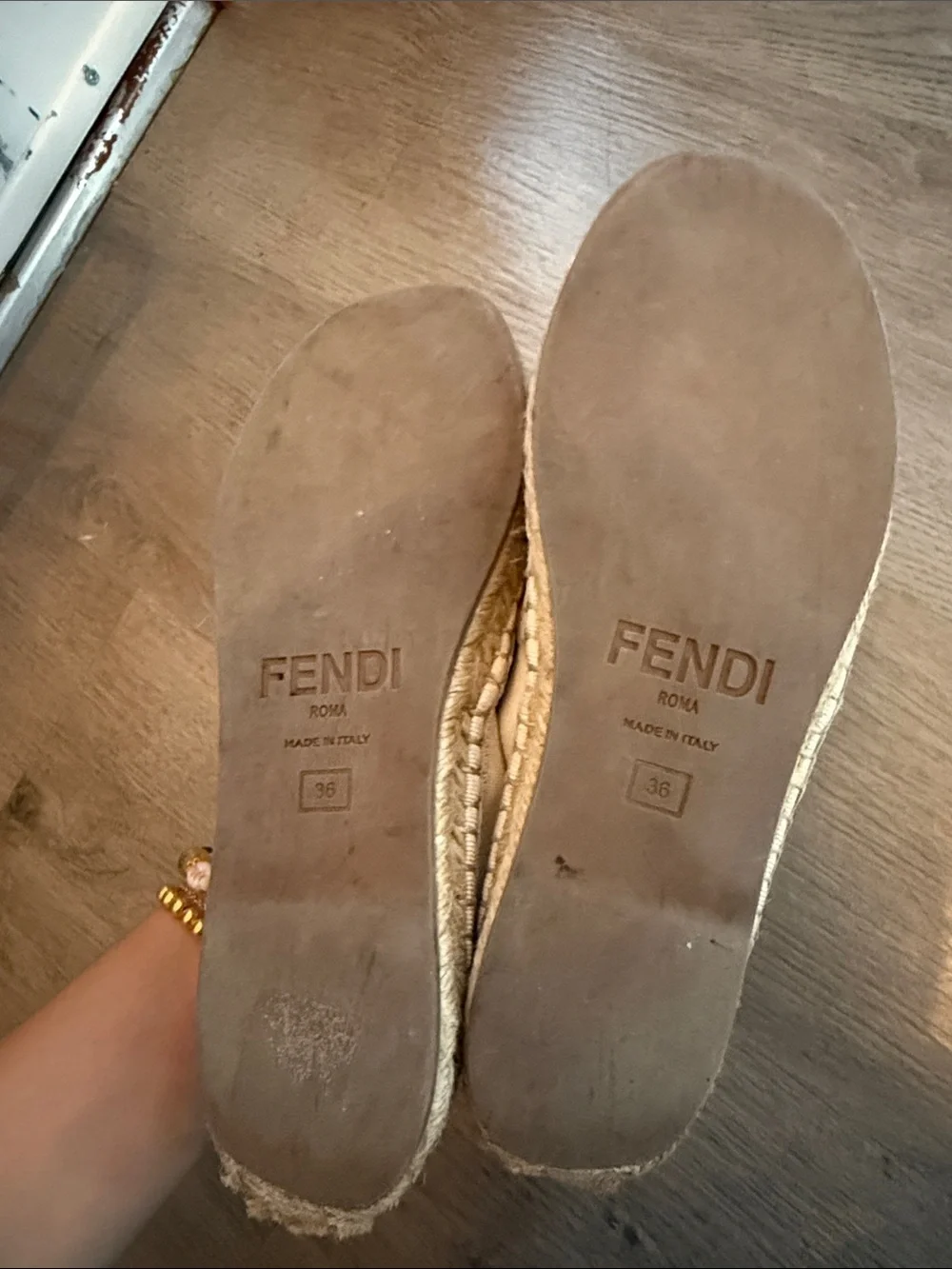 Fendi Canvas Colorblock Pattern Flats Espadrilles